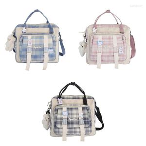 Sacs d'école mignon sac à dos avec ours en peluche broche sacs à dos esthétiques sac à main japonais 066F