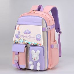 Mochilas escolares Cute Bunny Mochila para niñas Adolescente Estudiantes Kindergarten Princesa Mochilas escolares Bolsos de hombro Mochila de dibujos animados Mochilas de libros 230703