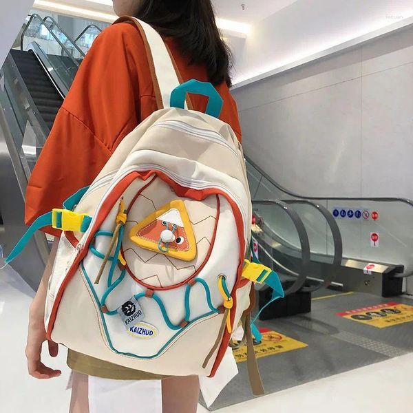 Sacs d'école Design mignon femme sac à dos cartable pour adolescentes de luxe Harajuku femme mode Y2K sac étudiant dame voyage livre Pack