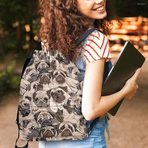 Schooltassen Leuke Meisjes Rugzak Mopshond Ontwerp Mode Vrouwen Rugzak Casual Opvouwbare Schooltas Sport Strand Schouder Voor Vrouw