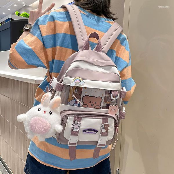 Sacs d'école mignonnes sacs d'étudiant sac à dos pour enfants Girly pour adolescents kawaii style patchwork de style colocalité