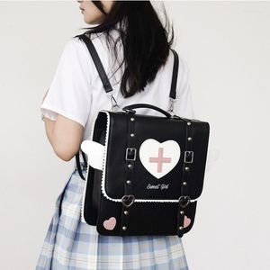 Schooltassen Leuke lolita Japanse stijl rugzak voor jonge meisjes kawaii uniform tas kleine reisvleugels dagpack zoete handtas