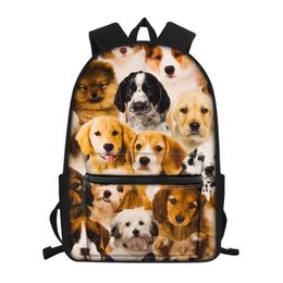 Sacs d'école Mignon chiot chien impression 3D enfants sac à dos pour filles garçons étudiant cartable sac à dos orthopédique pour enfants Mochila 289Y