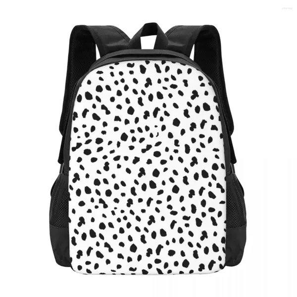 Mochilas escolares Mochila con estampado de perro dálmata Mochilas de trekking en blanco y negro Mochila grande elegante de alta calidad para estudiantes