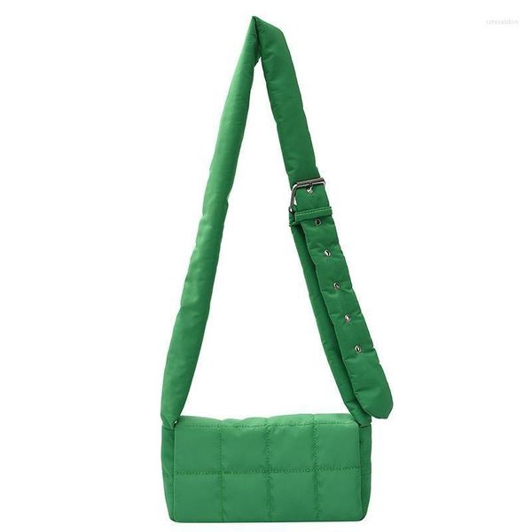 Bolsas escolares DISCVRY 2023 Bolsa de hombro acolchada Costura tejida Mensajero Diseñador Mujeres Crossbody Bolsos de algodón