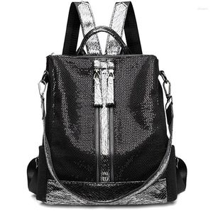 Bolsas escolares DOME Lentejuelas Mochila Mujer Moda Multifunción Bolsa de viaje Bling Malla Estudiante Mochila de gran capacidad