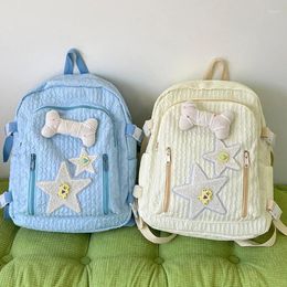 Bolsas escolares de hombro de correa doble para niña para adolescentes adolescentes mochila de paquete de gran capacidad con mochila de decoración de la estrella de huesos