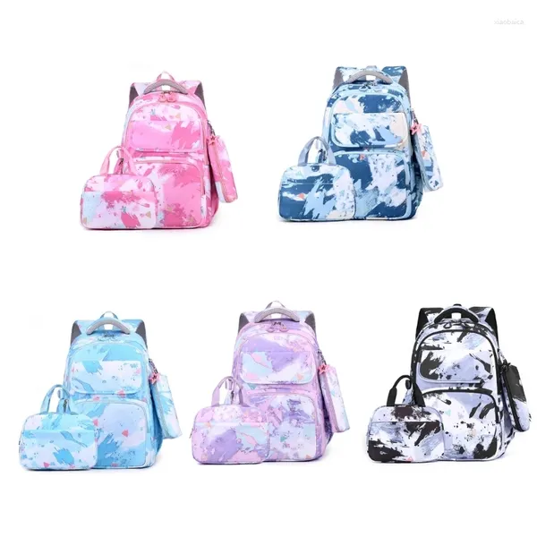 Bolsas escolares E74B Mochila versátil de niñas con bolsa de almuerzo y estuches para lápiz Amplios perfectos para estudiantes profesionales