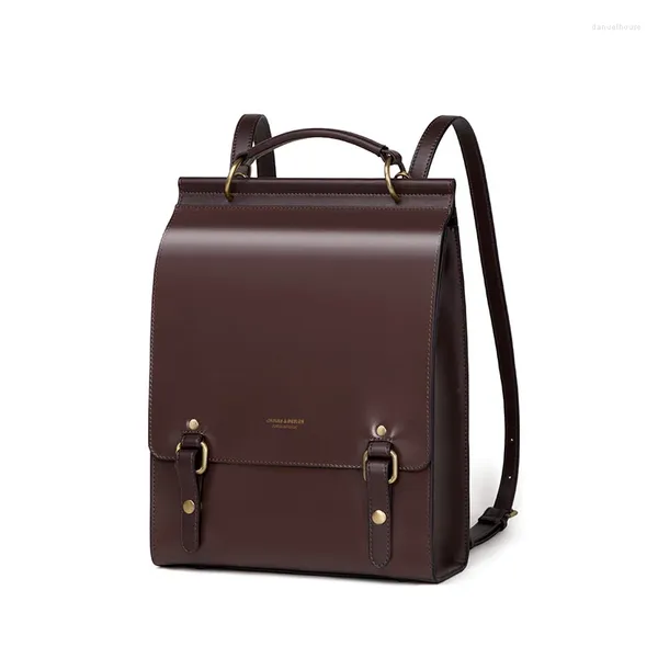 Sacs d'école Style anglais luxe femmes sac à dos en cuir véritable haut pour femme qualité femme sac