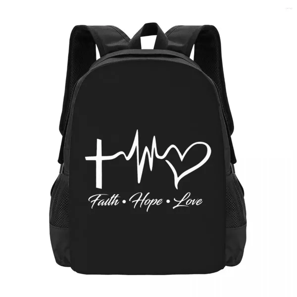 Sacs d'école Faith Hope Love Simple Élégant Étudiantbag école imperméable grande capacité décontractée Backpack Travel ordinateur Rucksack