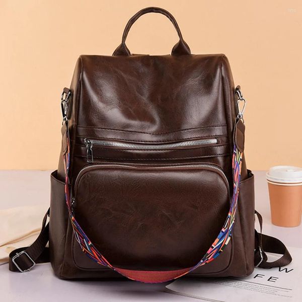 Mochilas escolares de moda antirrobo para mujer, mochilas de marca, mochila femenina de cuero de alta calidad, bolso de gran capacidad para niñas