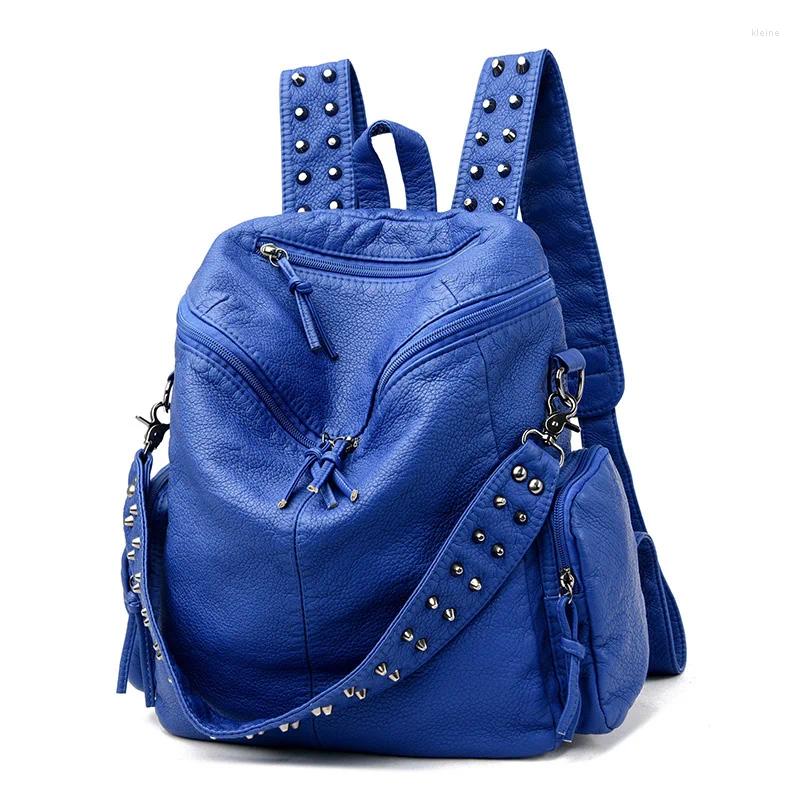 School Bags Fashion Backpacks For Women Soft Leather Daypack Luxury Quality Mochilas Anti-theft Travel Bag Large