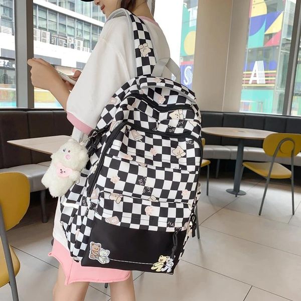 Sacs d'école Sac à dos Fashion Girls Mignon Big Student Strap Adjustable Strap Strap Travel For Women Handbag Designer Book Bag Sac à dos