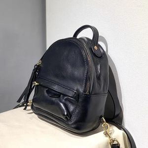 Sacs d'école Mode luxe en cuir véritable sac à dos pour femme voyage en plein air concepteur de haute qualité première couche peau de vache femme petit cartable