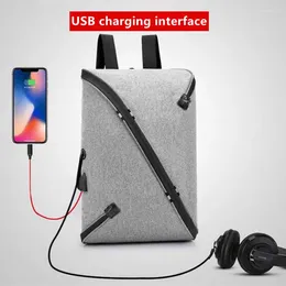 Sacs d'école Fashion Pack Boy Bag Sacs à dos Marque Design Adolescents Studenst Voyage USB Charge Casque Port Cartable étanche