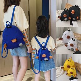 School Bags Fashion Pattern Cartoon Backpack For Children Adult Cute Duck Canvas Schoolbag Comfortable Shoulder Belt Backpacks Mochila 230816