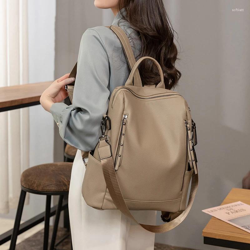 Okul çantaları moda pu sırt çantası kadın siyah kolej kız bayan küçük vintage seyahat markası mochila feminina omuz çantası deri