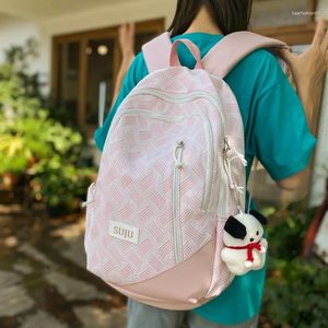 Sacs d'école Mode Voyage Femmes Nylon Sac À Dos Preppy Style Étudiants Casual Couleur Unie Grands Sacs À Main Cartable Bookbag Adolescent