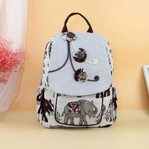 Sacs d'école Fashion Vintage String Appliques Femmes Backpacks! Nice Animal Prints Multippers Backrack Wholesale Lady Canvas BackCuck