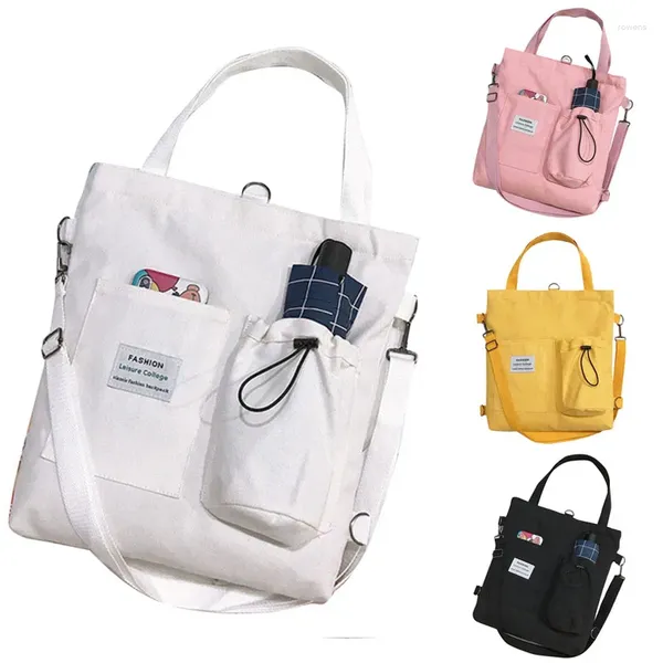 Mochilas escolares -Moda para mujer, bolso de lona estampado bonito y sencillo, bolso de hombro, mochila informal para compras