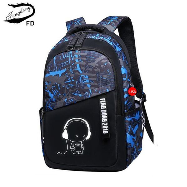 Bolsas escolares Fengdong Kids Grandes mochila impermeable Bolsas escolares de niños bolsas escolares para adolescentes mochila para laptop masculina mochila escolar 230728