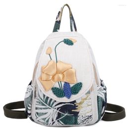 Schooltassen Bloemen rugzak voor vrouwen Mochila katoenen linnen reisbeurs schoudertas nationale daypack girls sac de luxe femme