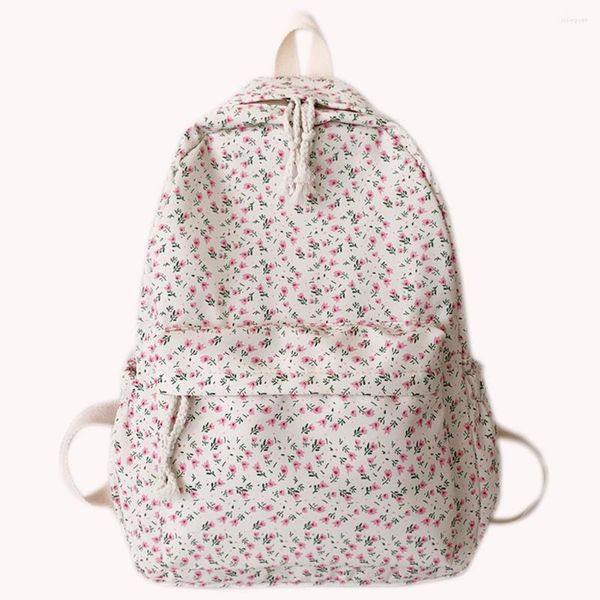 Sacs d'école Sac à dos imprimé floral Femmes Voyage Fleur Étudiant Sac Preppy Bookbag