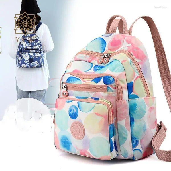 Bolsas escolares Impresión floral Mochila de ocio Mochila de viaje de lona impermeable de gran capacidad de alta calidad Mochila de viaje para computadora portátil para adolescentes Paquete de equipaje