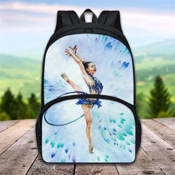 FORUDESIGNS Gymnaste Ballet Danseur Art Sacs À Dos Pour Filles Junior High Enfants Cartables Enfant Fille Grand Livre Sac Cartable