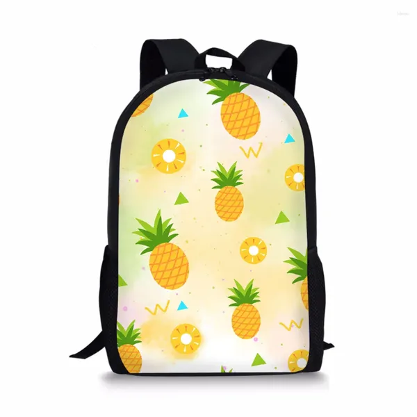 Mochilas Escolares Mochila De Frutas De Dibujos Animados Frescas Mochilas De Viaje De Piña Linda para Mujeres Hombres Bolsa De Senderismo Informal Mochilas para Estudiantes De 16 Pulgadas