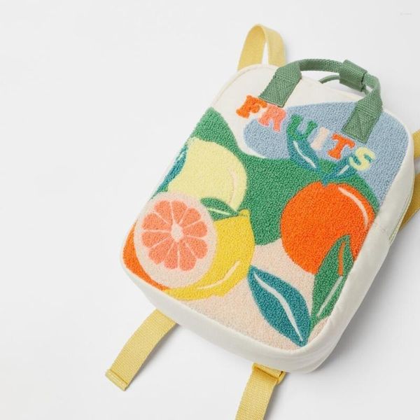 Sacs d'école Fruits FRUITS broderie sac à dos transparent pour jeunes enfants petit sac