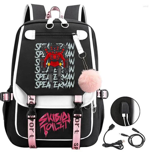 Bolsas escolares divertidas mochilas skibidi mochilas para niños dibujos animados de frases para mujeres mochila de mujeres mochila para viajar