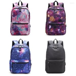 School Bags Galaxy Backpack College Laptop USB Laadpoort rugzakken voor tieners jongensmeisjes daypack bookbags