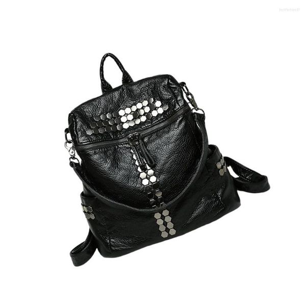 Mochilas escolares, mochila para niña, bolso de hombro, accesorios de viaje exquisitos negros, suministros de bolsa femenina multiusos