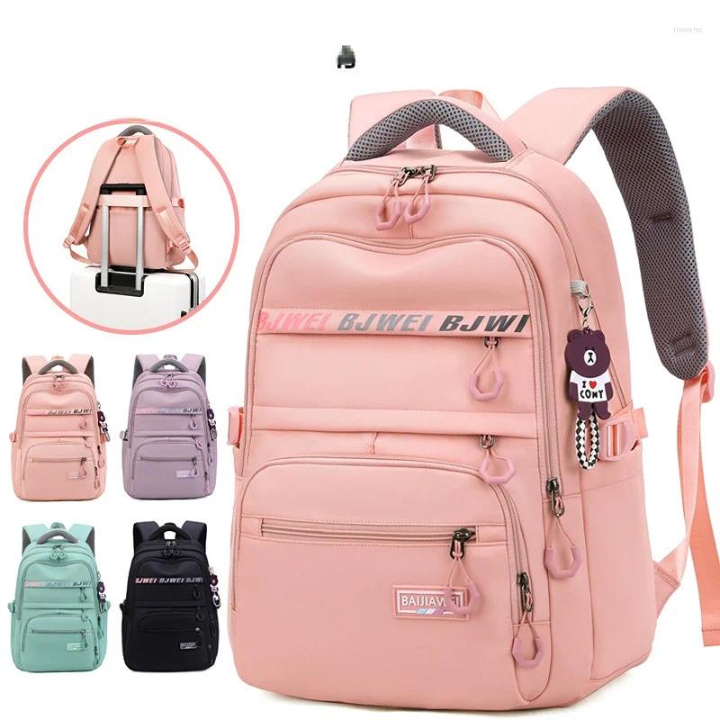 Okul çantaları kız sırt çantası gençlik büyük kapasite sırt çantaları naylon okul çantası gündüz çantası çoklu cepler gündelik sırt çantası seyahat çantası