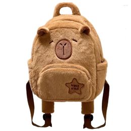 Sacs d'école fille en peluche Capybara sacs à dos femmes petit étudiant cartable adolescent décontracté enfant Mini sacs à dos sac