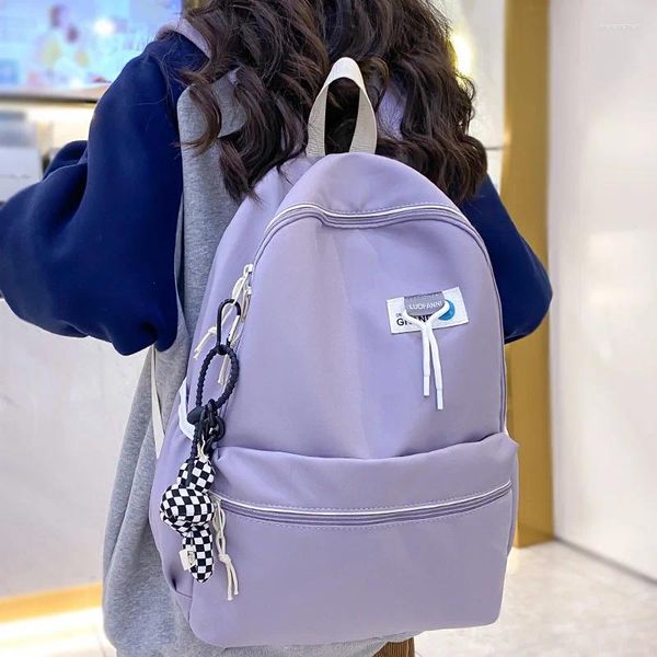 Sacs d'école fille voyage violet sac dame étanche étudiant sac à dos à la mode Cool femme collège mode femmes ordinateur portable livre