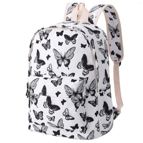 Bolsas escolares mochilas de mariposa para niñas lindas mochilas de la escuela de lapso de lapso de mujeres