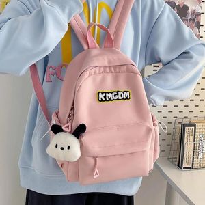 Sacs scolaires Girls Casual Schoolbag Lettres Pink Saclepack épaules Couleur solide Bagpack Feme