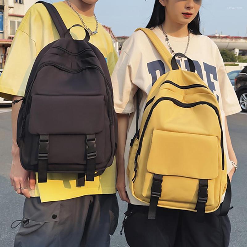 Okul çantaları kızlar genç çanta erkekler için sırt çantası düz renkli kadınlar naylon kitap çantaları öğrenci schoolbag dizüstü bilgisayar çantası