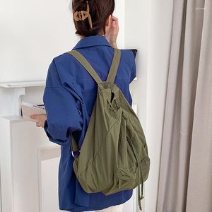 Mochilas escolares Mochila con cordón Harajuku para mujer, bolso de hombro de nailon ligero, mochila escolar para mujer, mochila de moda para chicas adolescentes, mochila para mujer