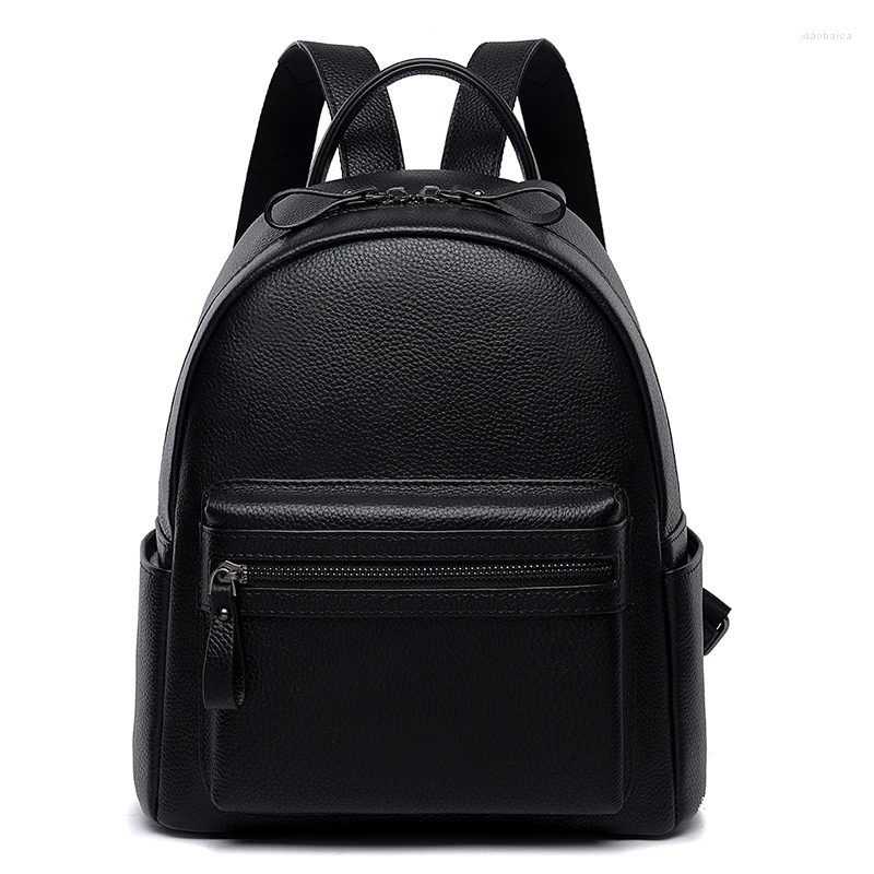 Bolsas escolares de alta qualidade de couro de vaca mochila genuíne feminina viagens de volta para mochilas femininas de moda saco de sacola