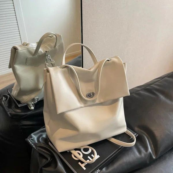 Sacs d'école de haute qualité en cuir souple pour femmes, sac à dos de luxe de styliste couleur unie, sac à bandoulière pour dames, 2023