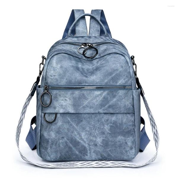 Sacs d'école de haute qualité en cuir Pu Soft Pack Pack Femmes ordinateur portable sacs à dos classiques à sac à dos fesses grandes capacités pour 2024