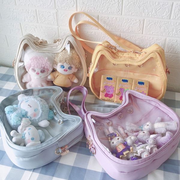 Sacs d'école ita sac mignon sac à dos filles clairs poche avant bagpack transparent sweet chat forme adolescents filles ita bac women itabag 230811