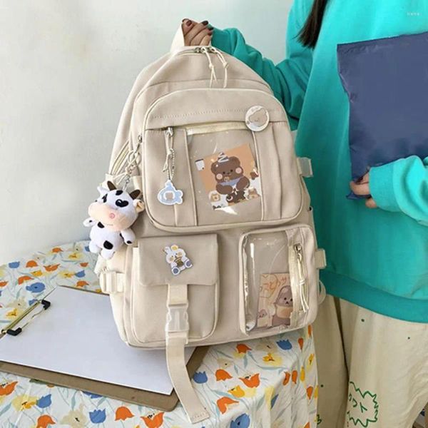 Bolsas escolares Japón Estilo coreano Niñas Bookbag Ahorro de espacio Gran capacidad Durable Cremallera suave Bolsa de mochila espaciosa