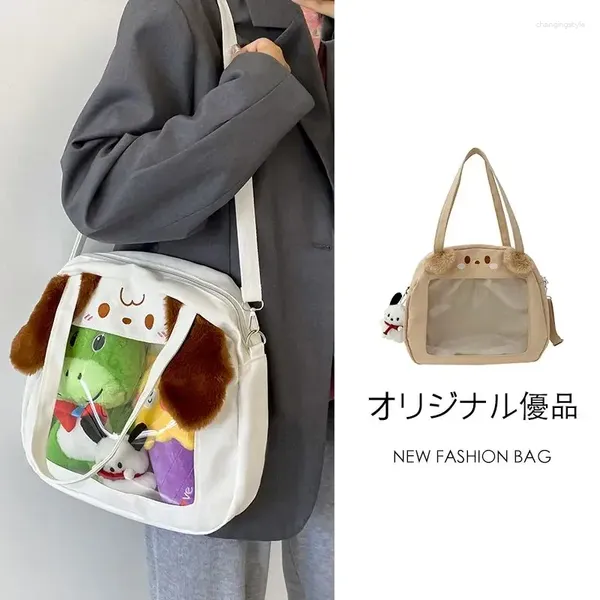 Sacs d'école japonais mignonnes dessin animées Doll Affichage d'épaule transparent haute capacité y2k esthétique douce fille itabag designer bolso mujer