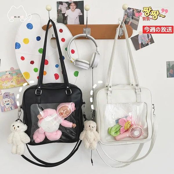 Sacs d'école japonais mignon transparent transparent itabag preppy épaule crossbody sac pour les étudiants sweet girl jk carré messager