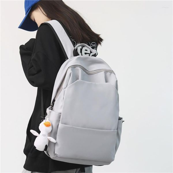 Mochilas escolares Mochila japonesa para mujeres: Bolsa de gran capacidad de nailon resistente al agua de diseño simple para niñas Mochilas de viaje Mochilas para estudiantes