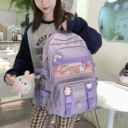 Mochila escolar JOYPESSIE Fashion Girls Mochila à prova d'água High School Kawaii Schoolbag Student Women Cute Travel Mochila Black Laptop Mochila 230728